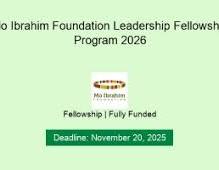 2026 Mo Ibrahim Foundation Leadership Fellowship Program